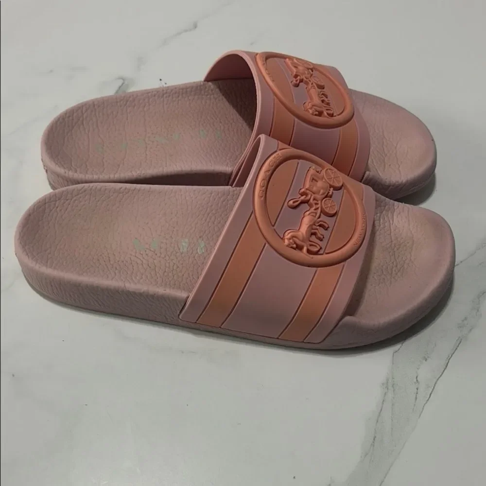 Coach Pink Slide Sandals